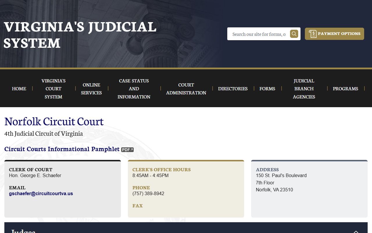 Norfolk Circuit Court dissolution of marriage records page