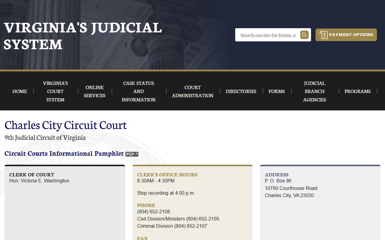 Charles City County Circuit Court dissolution of marriage